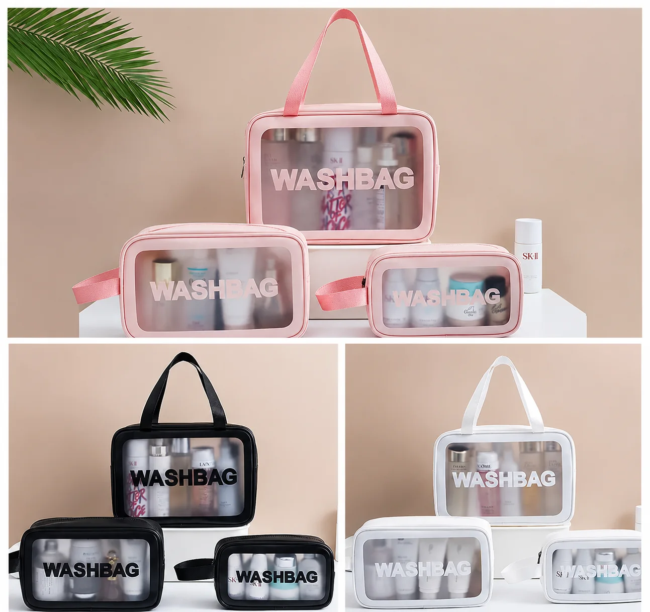 Wash bags set of 3